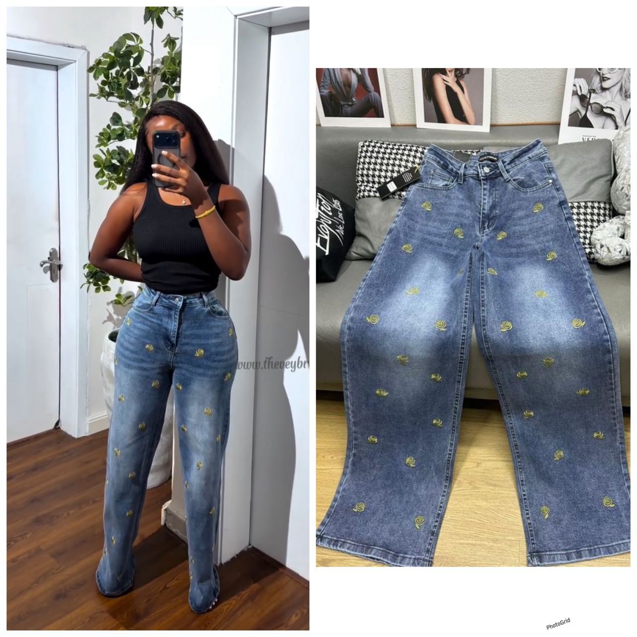 Flower jeans
